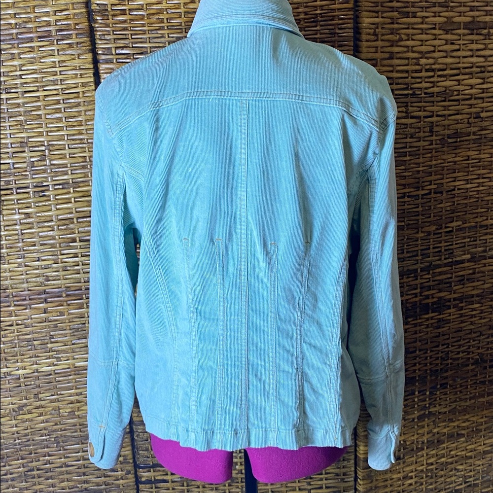 NWOT Tulle Plus seafoam green button up corduroy utility jacket 2X - Picture 7 of 10